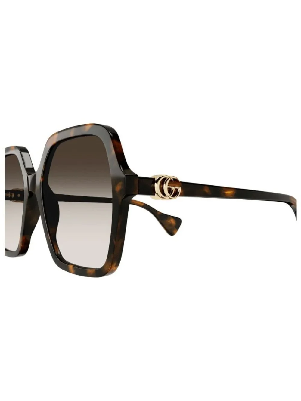 New Gucci Women's Sunglasses Havana Square Brown Lens Acetate Frame GG1072S 002